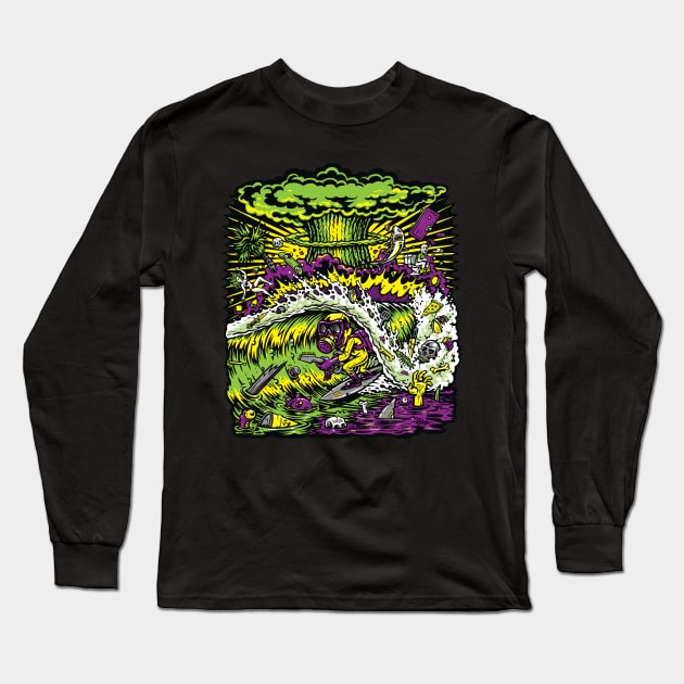 Toxic surfer Long Sleeve T-Shirt by jimbophillips